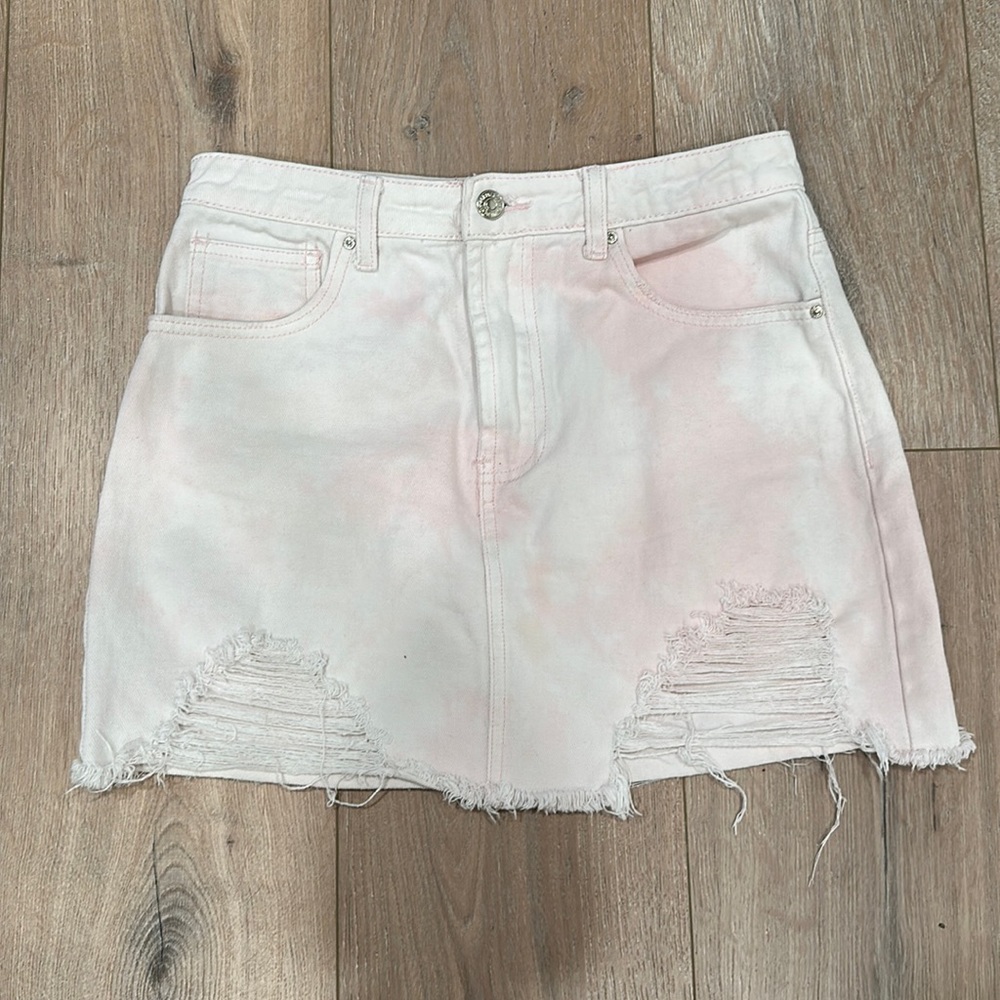 FOREVER21 pink mini jean skirt Sz27